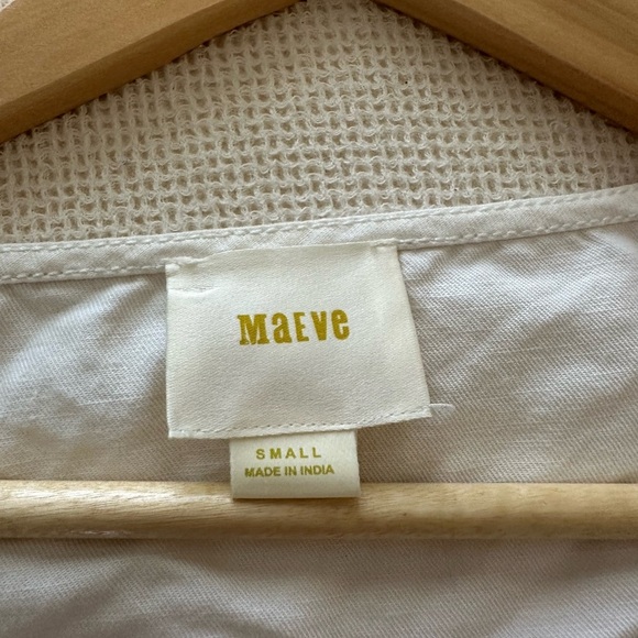 Anthropologie Maeve Lottie Flutter Tubin Linen Ruffle Sleeve White Dress - Picture 2 of 8